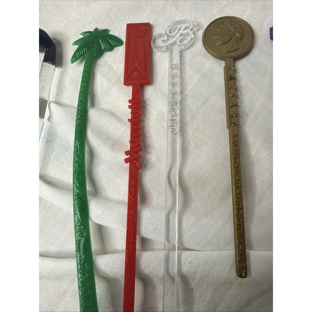 Lot Vintage No 9 Fisherman's Grotto Swizzle Stir Vegas Hotels HI Hilton Pan Am